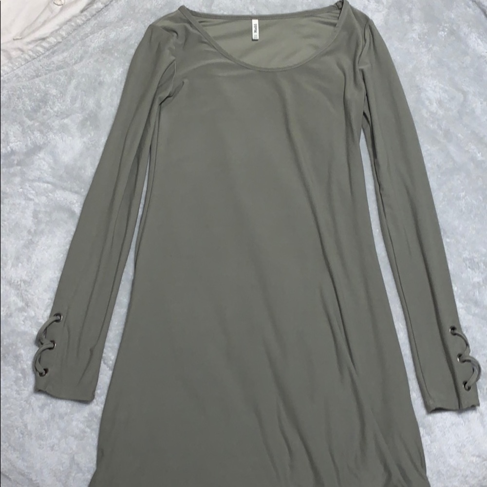 Mudd Army Green Long Sleeve Dress